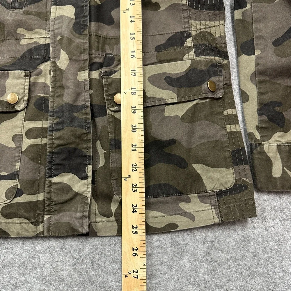 Love Tree Jacket Womens M Utility Military Style Camo Full‎ Zip Snap Pockets